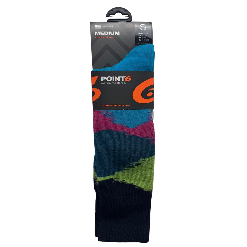 Point6 Merino Mastered Socks Medium Cushion Robins Egg Womens Small 4-6.5 NEW